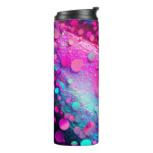 Diep Roze Holografische Glitter Thermische Tumbler Thermosbeker (Gedraaid links)