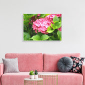 Diep Roze Hortensia Bloei Canvas Afdruk (Insitu (Woonkamer))