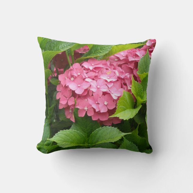 Diep Roze Hortensia's Kussen (Voorkant)