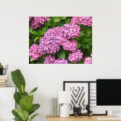 Diep Roze Hortensia's Poster (Thuiskantoor)