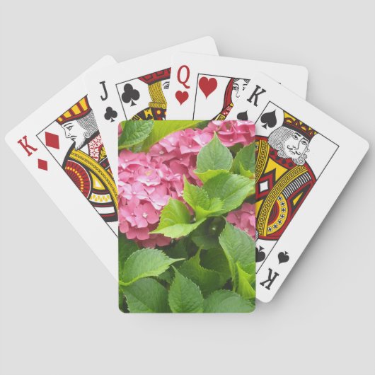 Diep Roze Hortensia's Speelkaarten (Achterkant)