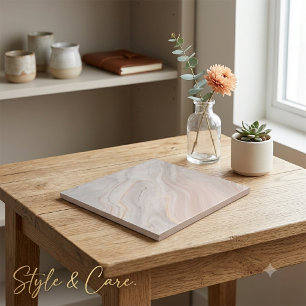 Diep Roze Marmer Afwerking Decorative 4.25" Vierka Tegeltje