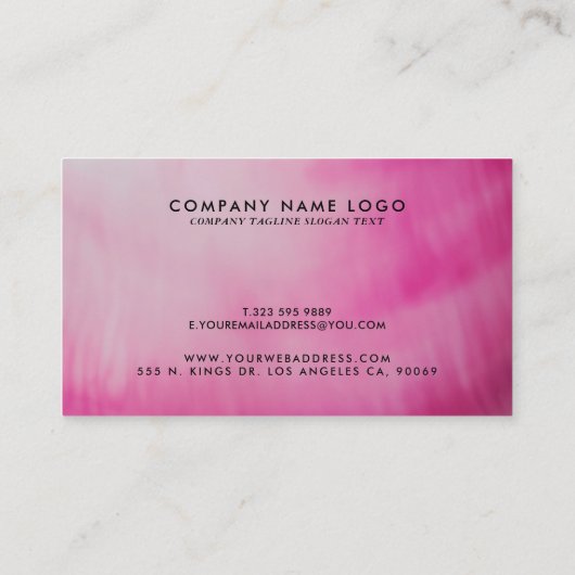 Diep Roze Moderne Vloeibare Kleuren Achtergrond Visitekaartje (Achterkant)