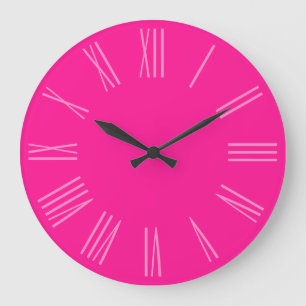 Diep Roze Monotone Romeinse Cijfers Grote Klok