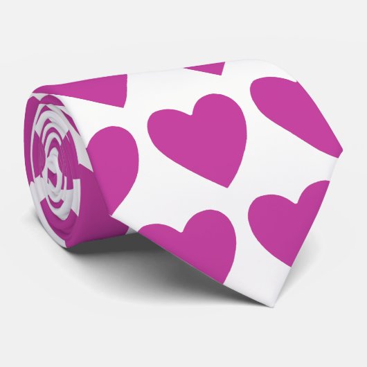 Diep roze ontwerp van het Heart Patroon Stropdas (Opgerold)