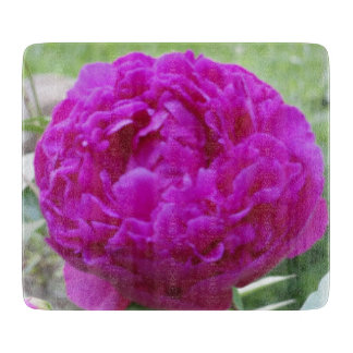 Diep roze pioen kleine glazen snijplank