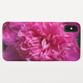 Diep roze pioen op zwarte iPhone / iPad hoes (Achterkant (horizontaal))