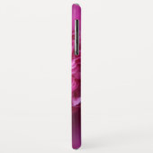 Diep roze pioen op zwarte iPhone / iPad hoes (Achterkant/links)