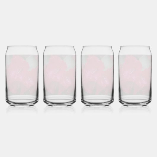 Diep roze rododendron bloeit bloemig blikvorm glas (Achterkant)