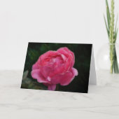 Diep Roze Roos Bloem Kunst Notitiekaart (Voorkant)