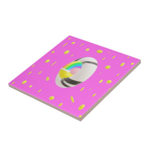Diep roze schattige zonnige zonnesteek tegeltje