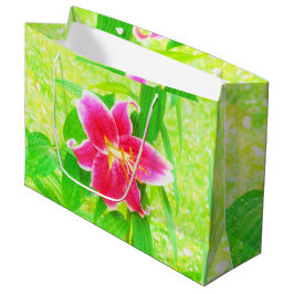  Diep Roze Stargazer Lily op Lime Green Groot Cadeauzakje