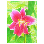  Diep Roze Stargazer Lily op Lime Green Klembord (Achterkant)