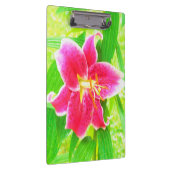  Diep Roze Stargazer Lily op Lime Green Klembord (Rechts)