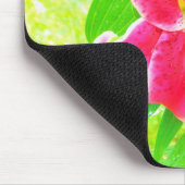  Diep Roze Stargazer Lily op Lime Green Muismat (Hoek)