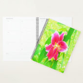  Diep Roze Stargazer Lily op Lime Green Planner (Display)