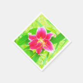  Diep Roze Stargazer Lily op Lime Green Servet (Hoek)