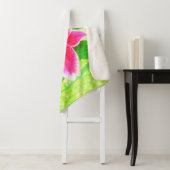  Diep Roze Stargazer Lily op Lime Green Sherpa Deken (In situ)