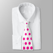 Diep Roze Stippen Modern Wit Stropdas (Gebonden)
