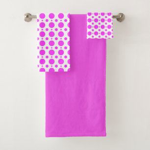 Diep Roze Stippenbad Handdoekenset Bad Handdoek