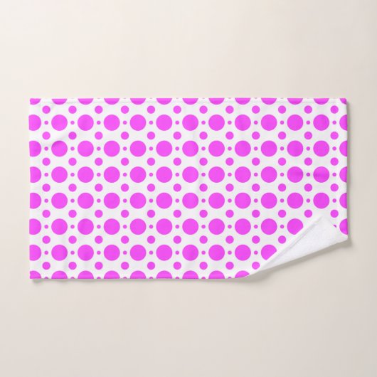 Diep Roze Stippenbad Handdoekenset Bad Handdoek (Handdoek)