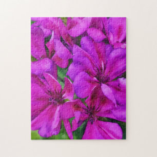 Diep Roze Tuin Bloemschildering Puzzel
