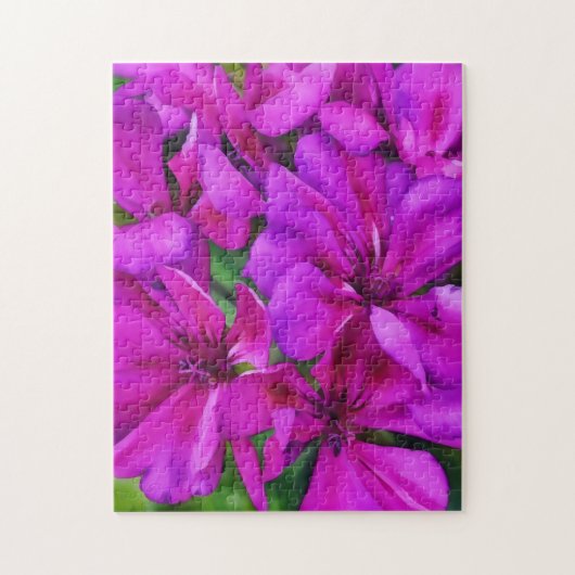 Diep Roze Tuin Bloemschildering Puzzel (Verticaal)