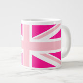 Diep roze Union Jack Grote Koffiekop (Voorkant rechts)