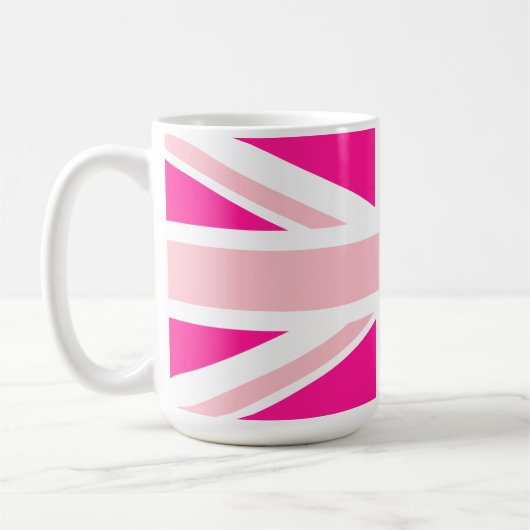 Diep Roze Union Jack Koffiemok (Links)