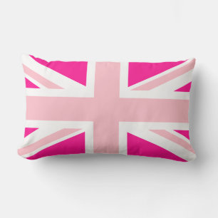 Diep roze Union Jack Kussen