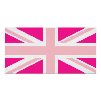 Diep Roze Union Jack Perfect Poster