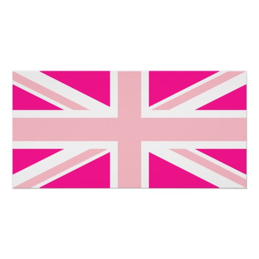 Diep Roze Union Jack Perfect Poster (Voorkant)