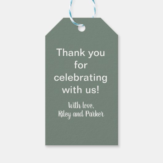 Diep saliegroen cadeaulabel (Voorkant)