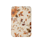 Diep Sinaasappel Amber Bloemen Herfstpatroon Badmat (Voorkant Verticaal)
