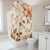 Diep Sinaasappel Amber  Bloemen Herfstpatroon