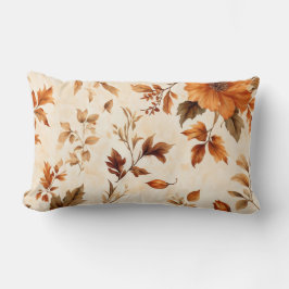 Diep Sinaasappel Amber  Bloemen Herfstpatroon Kussen