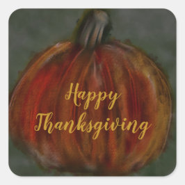 Diep sinaasappel pompoen ruw schets vierkante sticker