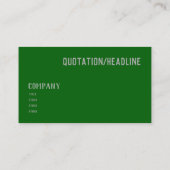 Diep smaragdgroen visitekaartje (Achterkant)