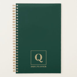 Diep smaragdgroene gepersonaliseerde planner