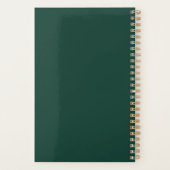 Diep smaragdgroene gepersonaliseerde planner (Achterkant)