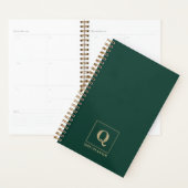 Diep smaragdgroene gepersonaliseerde planner (Display)