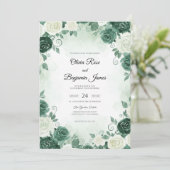 Diep Teal Bruidsbloem Kaart (Staand voorkant)