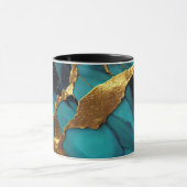 Diep Teal Marmer met Krachtige Gouden Aders Mok (Midden)
