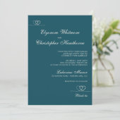 Diep Teal Moderne Chic Mix en Match Trouwen Kaart (Staand voorkant)