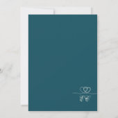 Diep Teal Moderne Chic Mix en Match Trouwen Kaart (Achterkant)