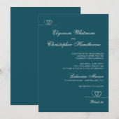 Diep Teal Moderne Chic Mix en Match Trouwen Kaart (Voorkant / Achterkant)