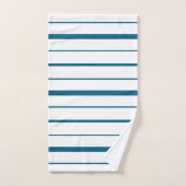 Diep Teal op Witte Strepen Bad Handdoek (Handdoek)