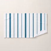 Diep Teal op Witte Strepen Bad Handdoek (Handdoek)
