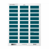 Diep Teal Retouradreslabels Etiket (Full Sheet)
