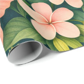 Diep Teal Tropische Hibiscus Bloemig Cadeaupapier (Rol Hoek)